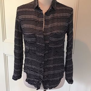 Bella Dahl Navy and White Button Down